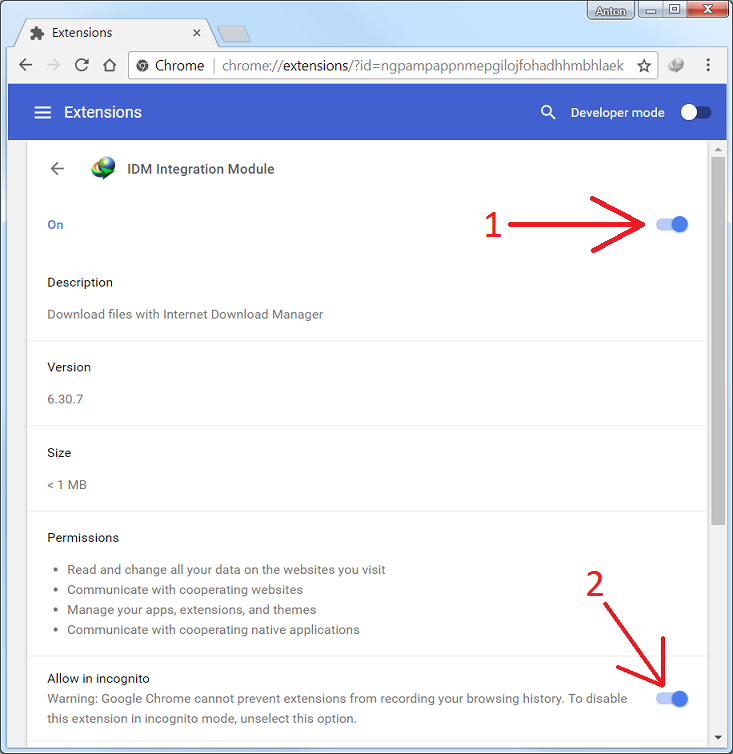 cara mengatasi idm tidak muncul di chrome 3
