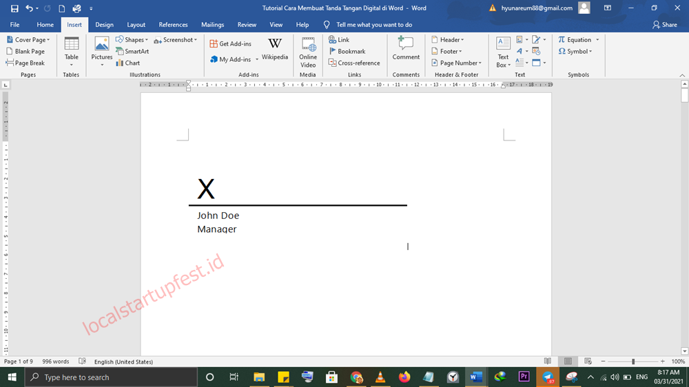 contoh signature line