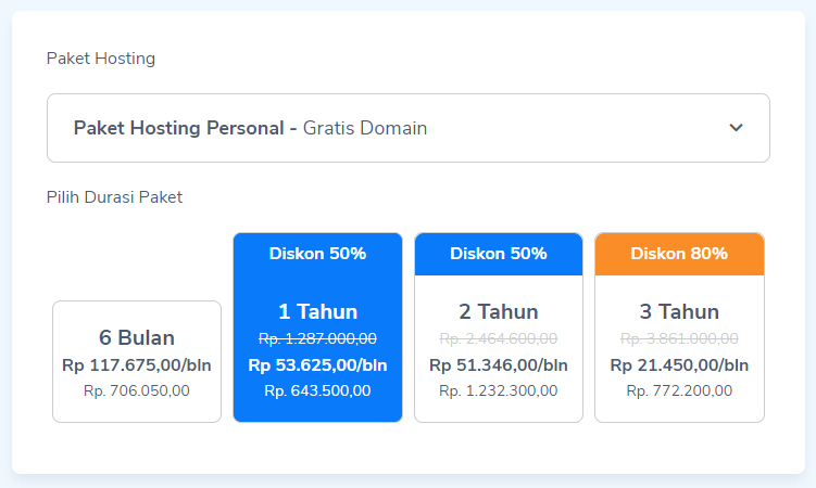 harga hosting website